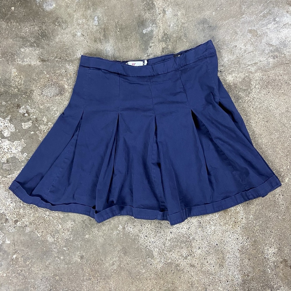 Vineyard Vines Pleated Everyday Skirt Women's Size 14 Navy Blue Preppy Golf Wear